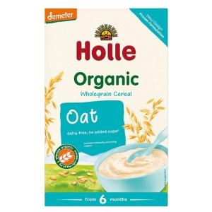 KASZKA OWSIANA PEŁNOZIARNISTA BEZ DODATKU CUKRÓW BEZGLUTENOWA OD 6 MIESIĄCA DEMETER BIO 250 g – HOLLE