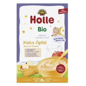 KASZKA ZBOŻOWA MLECZNA CIASTECZKOWO – JABŁKOWA BEZ DODATKU CUKRÓW OD 6 MIESIĄCA BIO 250 g – HOLLE