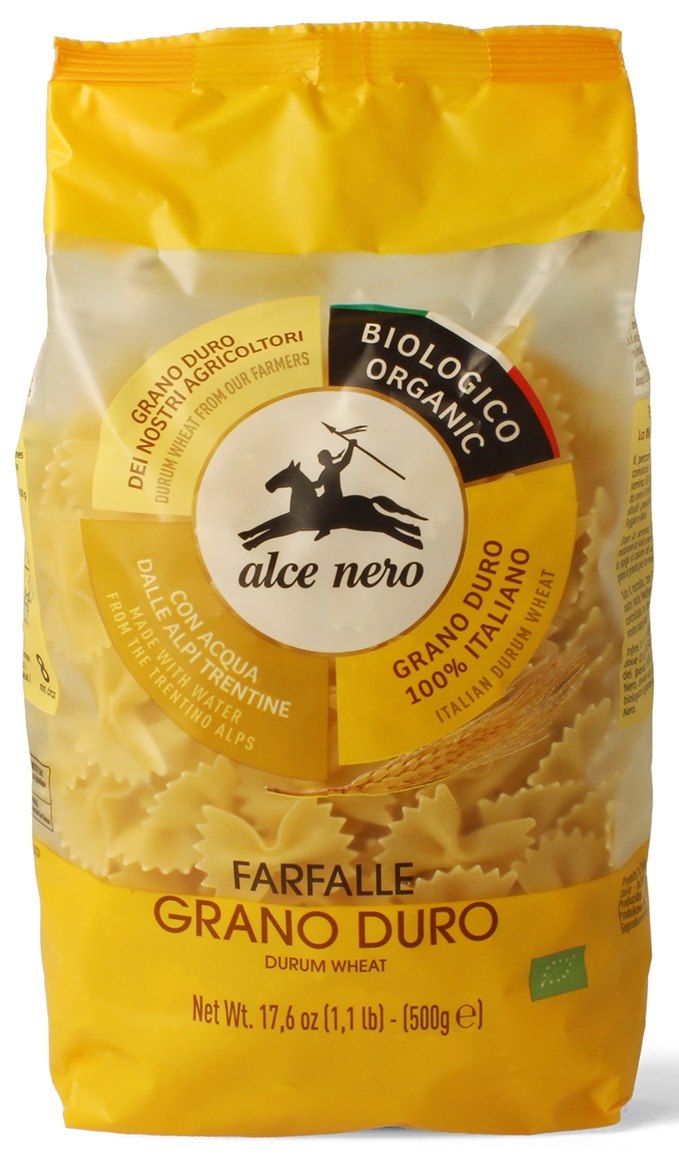 MAKARON (SEMOLINOWY) KOKARDKI BIO 500 g – ALCE NERO MAKARON (SEMOLINOWY) KOKARDKI BIO 500 g – ALCE NERO