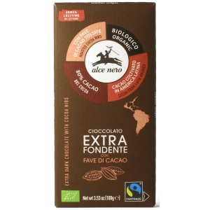 CZEKOLADA GORZKA Z ZIARNAMI KAKAOWCA FAIR TRADE BEZGLUTENOWA BIO 100 g – ALCE NERO CZEKOLADA GORZKA Z ZIARNAMI KAKAOWCA FAIR TRADE BEZGLUTENOWA BIO 100 g – ALCE NERO