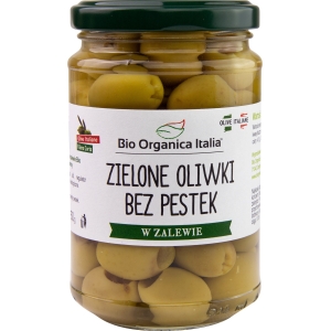 OLIWKI ZIELONE BEZ PESTEK W ZALEWIE BIO 280 g (150 g) (SŁOIK) – BIO ORGANICA ITALIA OLIWKI ZIELONE BEZ PESTEK W ZALEWIE BIO 280 g (150 g) (SŁOIK) – BIO ORGANICA ITALIA