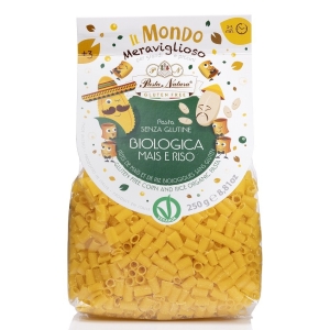 MAKARON (KUKURYDZIANO – RYŻOWY) DLA DZIECI RURKA MINI BEZGLUTENOWY BIO 250 g – PASTA NATURA