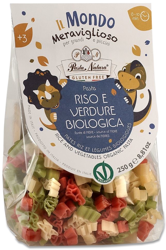 MAKARON (RYŻOWY TRÓJKOLOROWY) DLA DZIECI DINOZAURY BEZGLUTENOWY BIO 250 g – PASTA NATURA MAKARON (RYŻOWY TRÓJKOLOROWY) DLA DZIECI DINOZAURY BEZGLUTENOWY BIO 250 g – PASTA NATURA