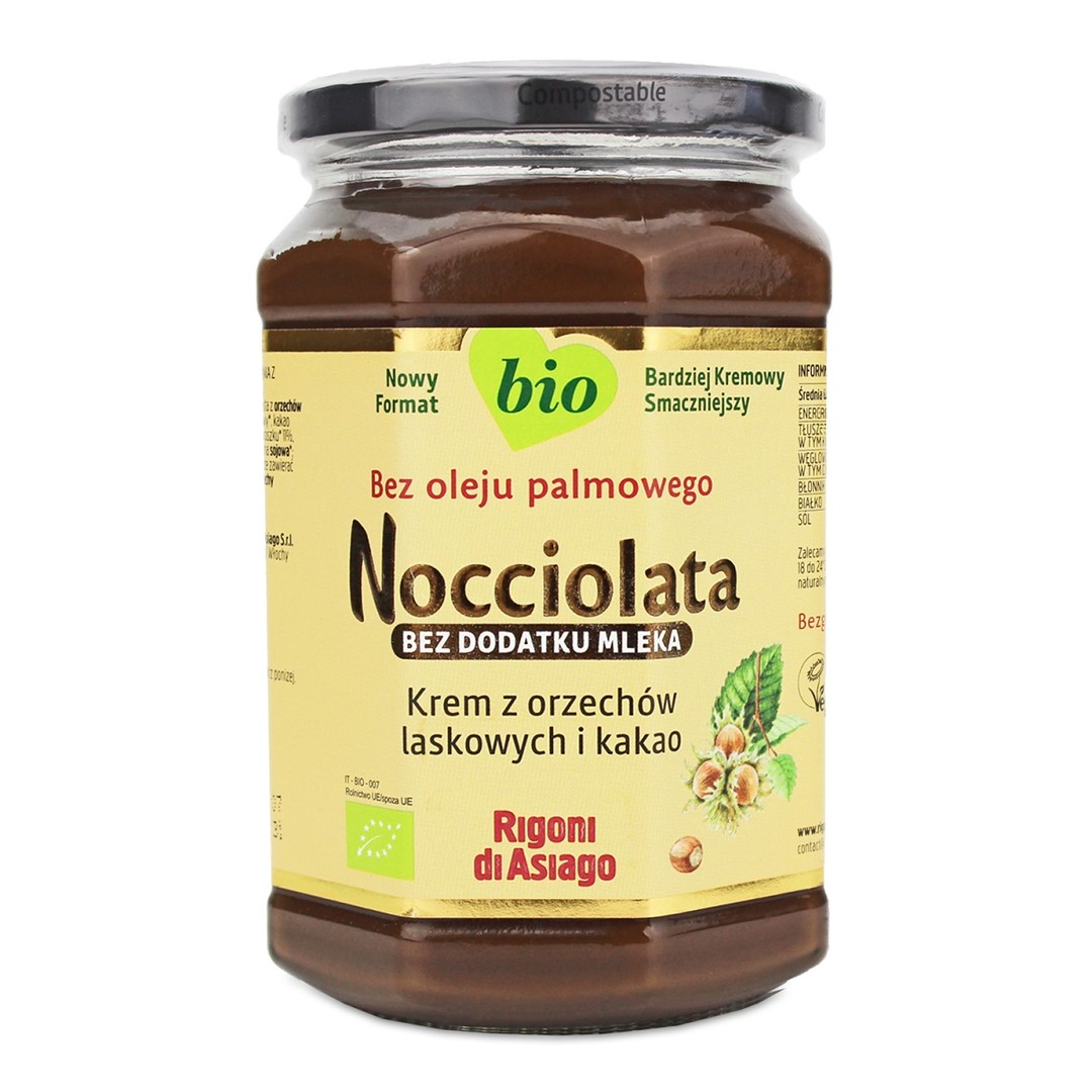 KREM WEGAŃSKI Z ORZECHÓW LASKOWYCH I KAKAO BEZGLUTENOWY BIO 650 g – RIGONI DI ASIAGO (NOCCIOLATA) KREM WEGAŃSKI Z ORZECHÓW LASKOWYCH I KAKAO BEZGLUTENOWY BIO 650 g – RIGONI DI ASIAGO (NOCCIOLATA)