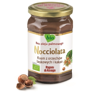 KREM Z ORZECHÓW LASKOWYCH I KAKAO BEZGLUTENOWY BIO 250 g – RIGONI DI ASIAGO (NOCCIOLATA)