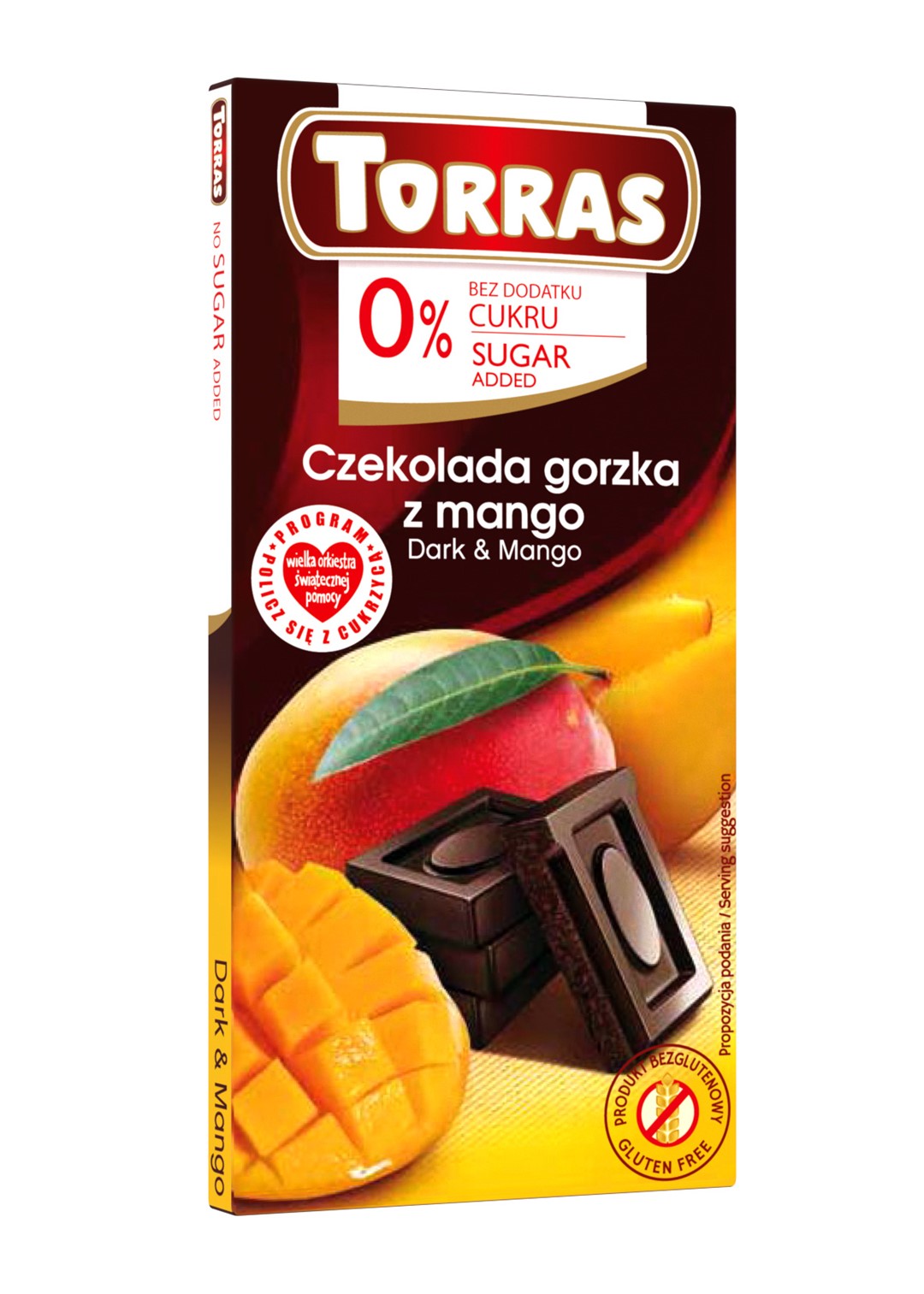 CZEKOLADA GORZKA Z MANGO BEZ DODATKU CUKRÓW BEZGLUTENOWA 75 g – TORRAS CZEKOLADA GORZKA Z MANGO BEZ DODATKU CUKRÓW BEZGLUTENOWA 75 g – TORRAS
