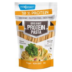 MAKARON PROTEINOWY (Z SOI ZIELONEJ I QUINOA) FETTUCCINE BEZGLUTENOWY BIO 200 g – MAXSPORT MAKARON PROTEINOWY (Z SOI ZIELONEJ I QUINOA) FETTUCCINE BEZGLUTENOWY BIO 200 g – MAXSPORT