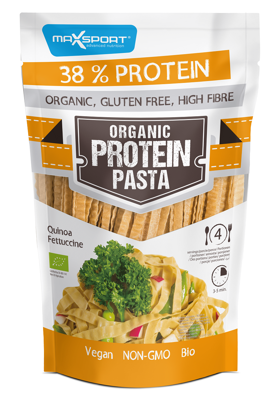 MAKARON PROTEINOWY (Z SOI ZIELONEJ I QUINOA) FETTUCCINE BEZGLUTENOWY BIO 200 g – MAXSPORT MAKARON PROTEINOWY (Z SOI ZIELONEJ I QUINOA) FETTUCCINE BEZGLUTENOWY BIO 200 g – MAXSPORT