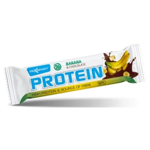 BATON PROTEINOWY BANANOWY W CZEKOLADZIE MLECZNEJ BEZGLUTENOWY 50 g – MAXSPORT