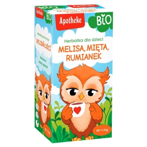 HERBATKA DLA DZIECI – MELISA, MIĘTA I RUMIANEK BIO (20 x 1,5 g) 30 g – APOTHEKE