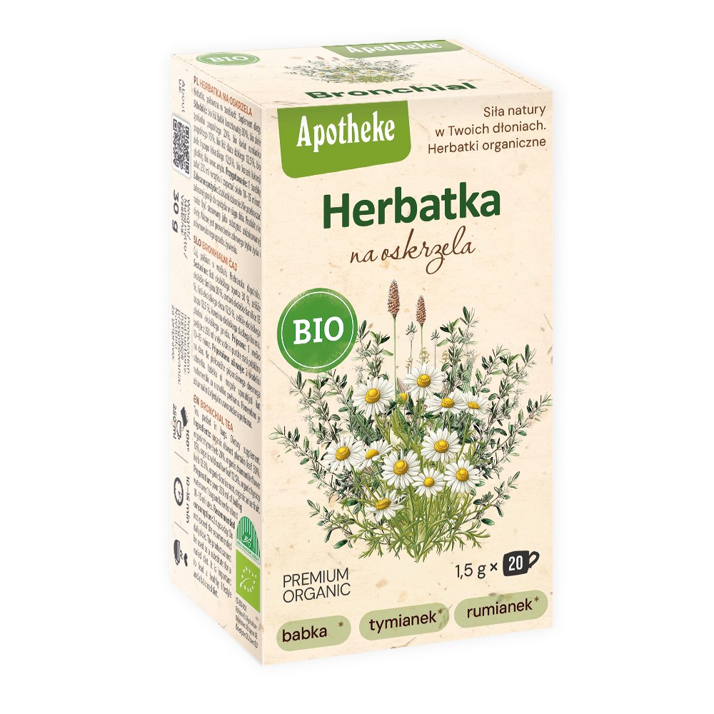 HERBATKA NA OSKRZELA Z TYMIANKIEM BIO (20 x 1,5 g) 30 g – APOTHEKE HERBATKA NA OSKRZELA Z TYMIANKIEM BIO (20 x 1,5 g) 30 g – APOTHEKE