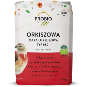 MĄKA ORKISZOWA LUKSUSOWA TYP 550 BIO 1 kg – PROBIO MĄKA ORKISZOWA LUKSUSOWA TYP 550 BIO 1 kg – PROBIO
