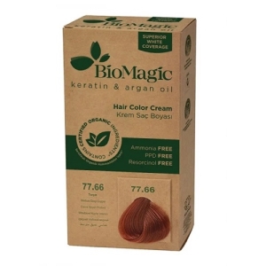 FARBA DO WŁOSÓW ŚREDNIO CIEMNA MIEDŹ (77.66) 250 g – BIOMAGIC