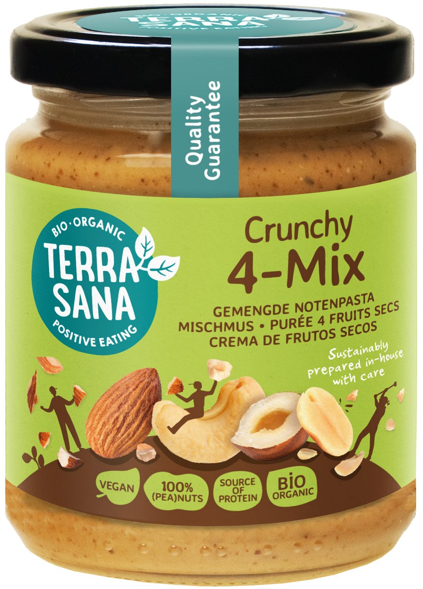 KREM ORZECHOWY CRUNCHY MIX (4 ORZECHY) BIO 250 g – TERRASANA KREM ORZECHOWY CRUNCHY MIX (4 ORZECHY) BIO 250 g – TERRASANA