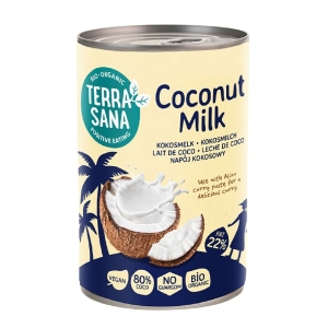 COCONUT MILK – NAPÓJ KOKOSOWY BEZ GUMY GUAR (22 % TŁUSZCZU) BIO 400 ml – TERRASANA COCONUT MILK – NAPÓJ KOKOSOWY BEZ GUMY GUAR (22 % TŁUSZCZU) BIO 400 ml – TERRASANA