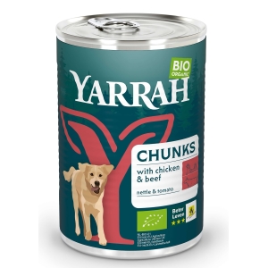 (DLA PSA DOROSŁEGO) KARMA Z WOŁOWINĄ, POKRZYWĄ I POMIDOREM BIO 405 g – YARRAH