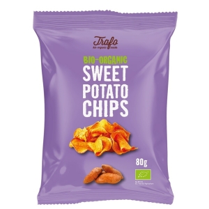 CHIPSY Z BATATÓW SMAŻONE NA OLEJU SŁONECZNIKOWYM BIO 80 g – TRAFO