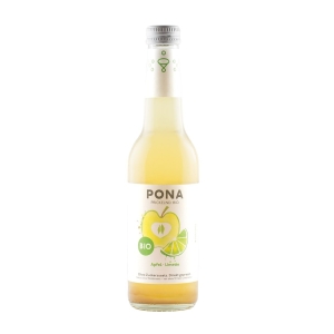 NAPÓJ MUSUJĄCY JABŁKO – LIMONKA BEZ DODATKU CUKRÓW BIO 330 ml – PONA