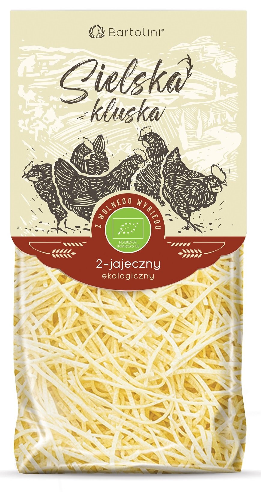 MAKARON (2-JAJECZNY SEMOLINOWY) KRAJANKA CIENKA BIO 250 g – BARTOLINI (SIELSKA KLUSKA) MAKARON (2-JAJECZNY SEMOLINOWY) KRAJANKA CIENKA BIO 250 g – BARTOLINI (SIELSKA KLUSKA)