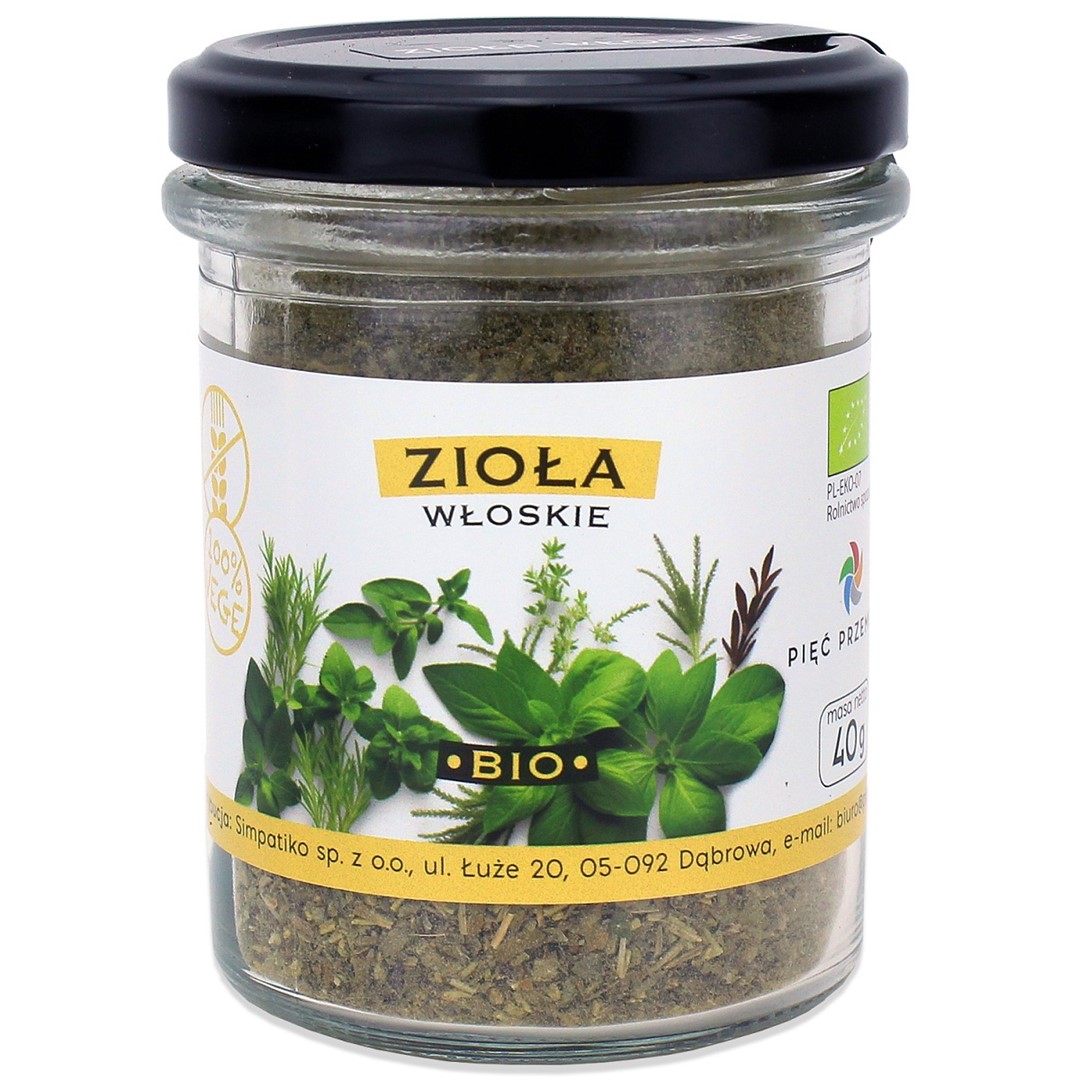 ZIOŁA WŁOSKIE BEZGLUTENOWE BIO 40 g – PIĘĆ PRZEMIAN ZIOŁA WŁOSKIE BEZGLUTENOWE BIO 40 g – PIĘĆ PRZEMIAN