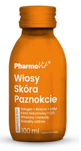 SHOT KOLAGEN NA WŁOSY, SKÓRĘ, PAZNOKCIE BEZGLUTENOWY 100 ml – PHARMOVIT (SUPPLES & GO) SHOT KOLAGEN NA WŁOSY, SKÓRĘ, PAZNOKCIE BEZGLUTENOWY 100 ml – PHARMOVIT (SUPPLES & GO)