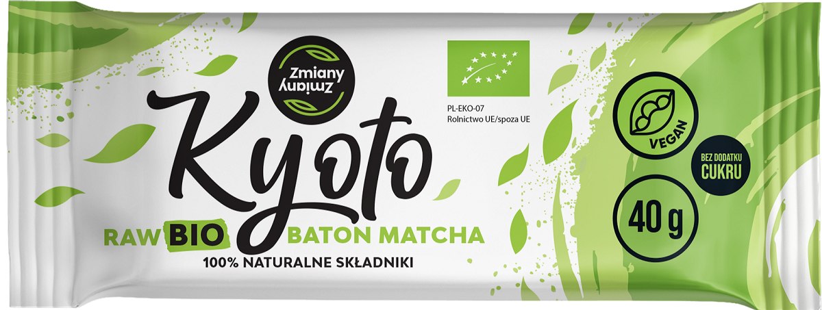 BATON DAKTYLOWY Z MATCHĄ KYOTO BEZGLUTENOWY BIO 40 g – ZMIANY ZMIANY BATON DAKTYLOWY Z MATCHĄ KYOTO BEZGLUTENOWY BIO 40 g – ZMIANY ZMIANY