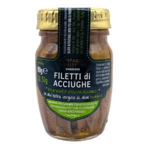 ANCHOIS (SARDELE) FILETY W BIO OLIWIE Z OLIWEK EXTRA VIRGIN 90 g (SŁOIK) – COMPAGNIA MEDITERRANEA