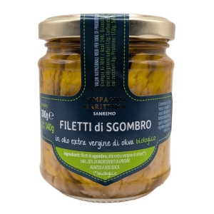MAKRELA FILETY W BIO OLIWIE Z OLIWEK EXTRA VIRGIN 200 g (SŁOIK) – COMPAGNIA MEDITERRANEA MAKRELA FILETY W BIO OLIWIE Z OLIWEK EXTRA VIRGIN 200 g (SŁOIK) – COMPAGNIA MEDITERRANEA