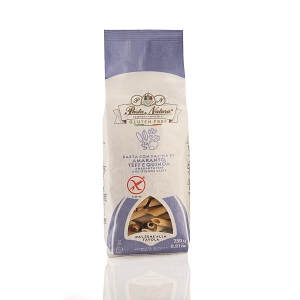 MAKARON (KUKURYDZIANO – RYŻOWY Z AMARANTUSEM, TEFF I QUINOA) PENNE BEZGLUTENOWY 250 g – PASTA NATURA