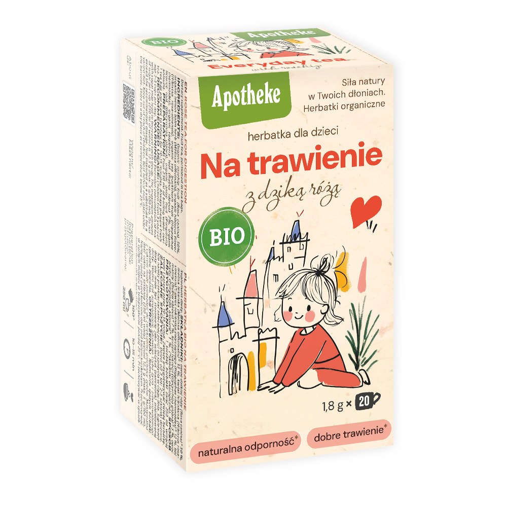 HERBATKA DLA DZIECI NA TRAWIENIE Z DZIKĄ RÓŻĄ BIO (20 x 1,8 g) 36 g – APOTHEKE HERBATKA DLA DZIECI NA TRAWIENIE Z DZIKĄ RÓŻĄ BIO (20 x 1,8 g) 36 g – APOTHEKE