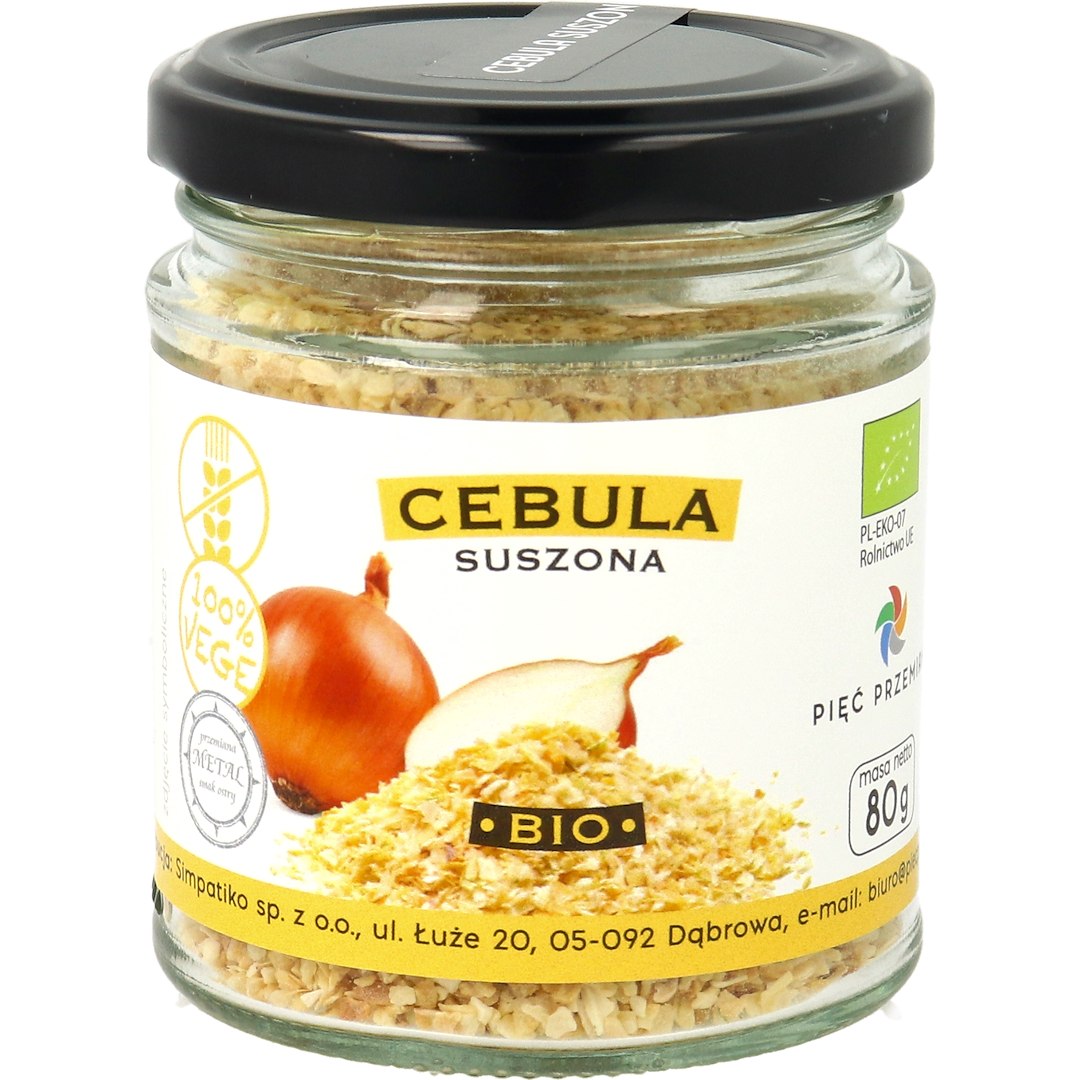 CEBULA SUSZONA BEZGLUTENOWA BIO 80 g – PIĘĆ PRZEMIAN CEBULA SUSZONA BEZGLUTENOWA BIO 80 g – PIĘĆ PRZEMIAN