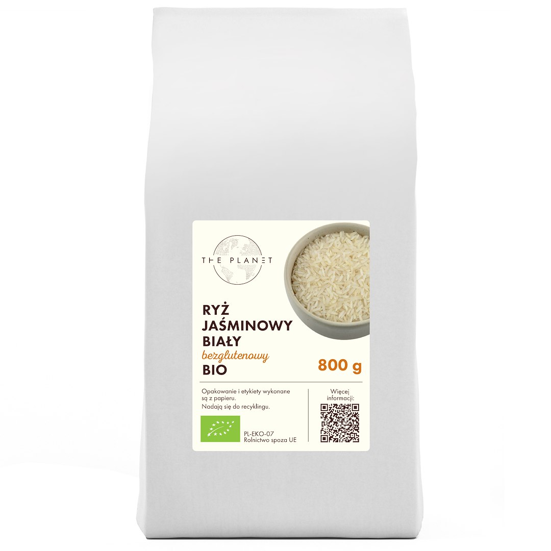 RYŻ JAŚMINOWY BIAŁY BEZGLUTENOWY BIO 800 g – THE PLANET RYŻ JAŚMINOWY BIAŁY BEZGLUTENOWY BIO 800 g – THE PLANET