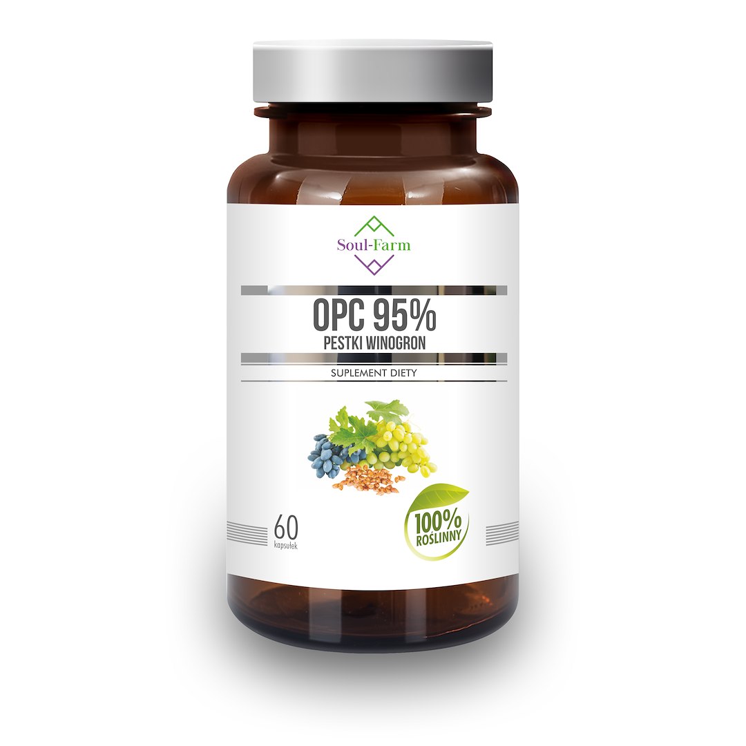 PESTKI WINOGRON EKSTRAKT 95 % OPC (450 mg) 60 KAPSUŁEK – SOUL FARM PESTKI WINOGRON EKSTRAKT 95 % OPC (450 mg) 60 KAPSUŁEK – SOUL FARM
