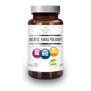 WITAMINA B6 + B12 + KWAS FOLIOWY 120 KAPSUŁEK – SOUL FARM