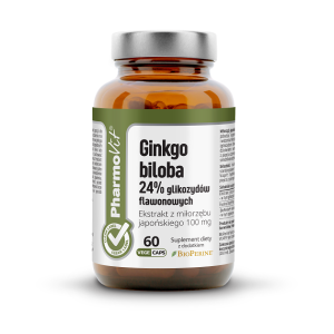 MIŁORZĄB JAPOŃSKI – GINKGO BILOBA EKSTRAKT (100 mg) BEZGLUTENOWY 60 KAPSUŁEK – PHARMOVIT (CLEAN LABEL)
