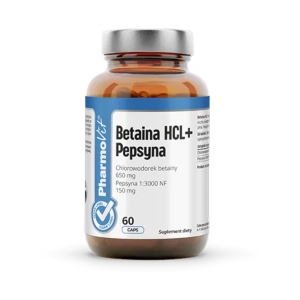 BETAINA + PEPSYNA BEZGLUTENOWA 60 KAPSUŁEK – PHARMOVIT (CLEAN LABEL)