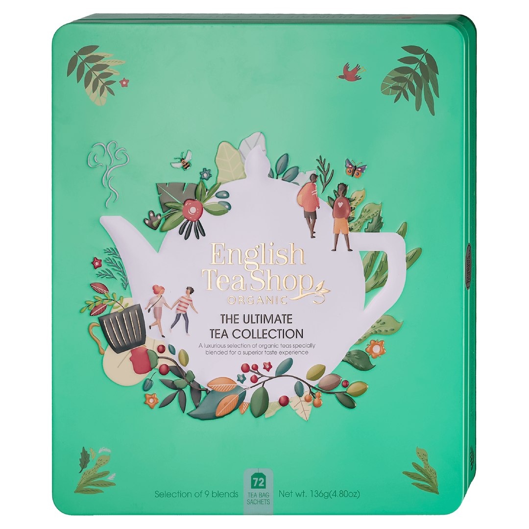 MEGA ZESTAW HERBAT I HERBATEK CODZIENNYCH BIO W PUSZCE (THE ULTIMATE – 9 SMAKÓW) (72 x 1,91 g) 138 g – ENGLISH TEA SHOP ORGANIC MEGA ZESTAW HERBAT I HERBATEK CODZIENNYCH BIO W PUSZCE (THE ULTIMATE – 9 SMAKÓW) (72 x 1,91 g) 138 g – ENGLISH TEA SHOP ORGANIC