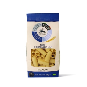 MAKARON (SEMOLINOWY – PASTA DI GRAGNANO) RURKA RIGATONI BIO 500 g – ALCE NERO