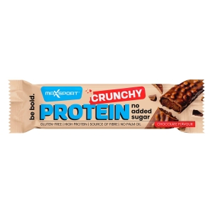 BATON PROTEINOWY CRUNCHY KAKAOWY W CZEKOLADZIE MLECZNEJ BEZ DODATKU CUKRÓW BEZGLUTENOWY 40 g – MAXSPORT