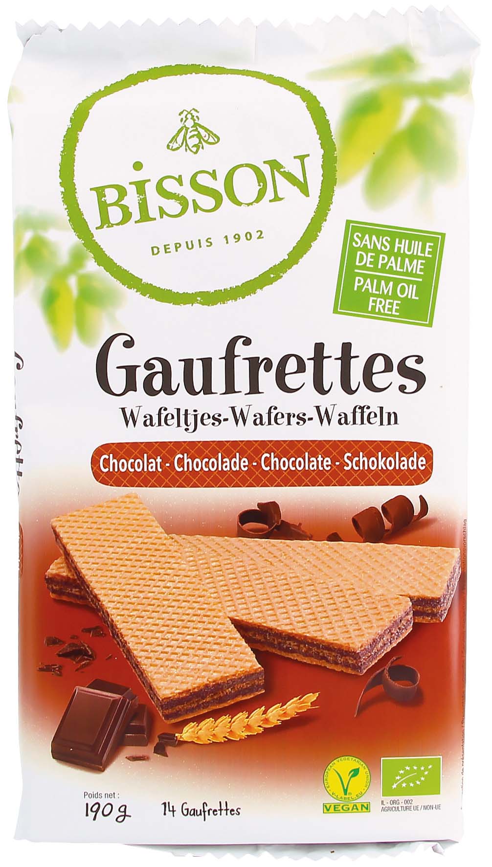 WAFELKI Z KREMEM CZEKOLADOWYM BIO 190 g – BISSON WAFELKI Z KREMEM CZEKOLADOWYM BIO 190 g – BISSON