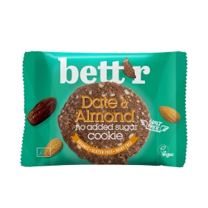 CIASTKO Z DAKTYLAMI I MIGDAŁAMI BEZ DODATKU CUKRÓW BEZGLUTENOWE BIO 40 g – BETT’R