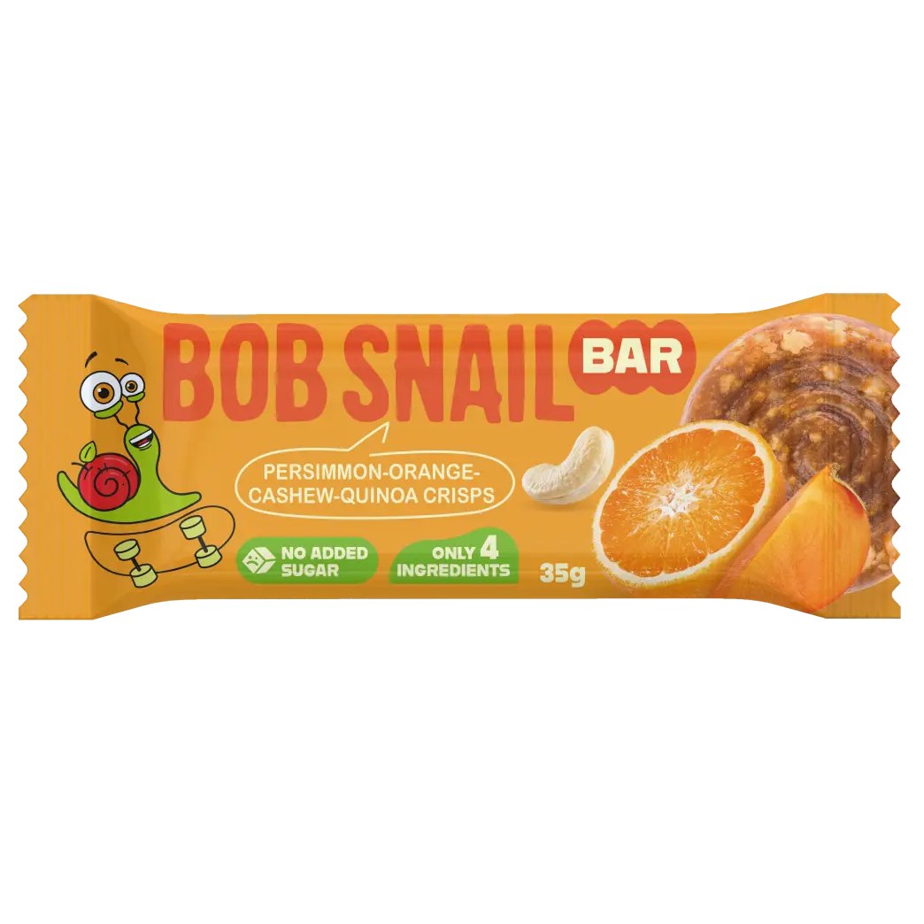 BATON PERSYMONA – POMARAŃCZA – ORZECHY NERKOWCA BEZ DODATKU CUKRÓW 35 g – BOB SNAIL BATON PERSYMONA – POMARAŃCZA – ORZECHY NERKOWCA BEZ DODATKU CUKRÓW 35 g – BOB SNAIL
