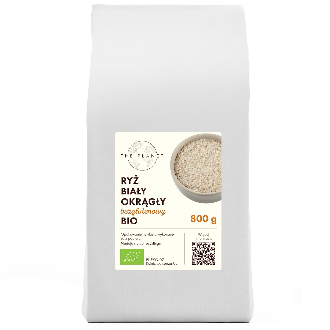 RYŻ BIAŁY OKRĄGŁY BEZGLUTENOWY BIO 800 g – THE PLANET RYŻ BIAŁY OKRĄGŁY BEZGLUTENOWY BIO 800 g – THE PLANET