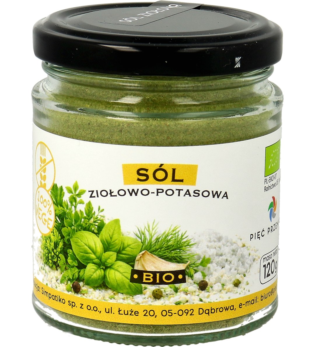 SÓL ZIOŁOWO – POTASOWA BEZGLUTENOWA BIO 120 g – PIĘĆ PRZEMIAN SÓL ZIOŁOWO – POTASOWA BEZGLUTENOWA BIO 120 g – PIĘĆ PRZEMIAN