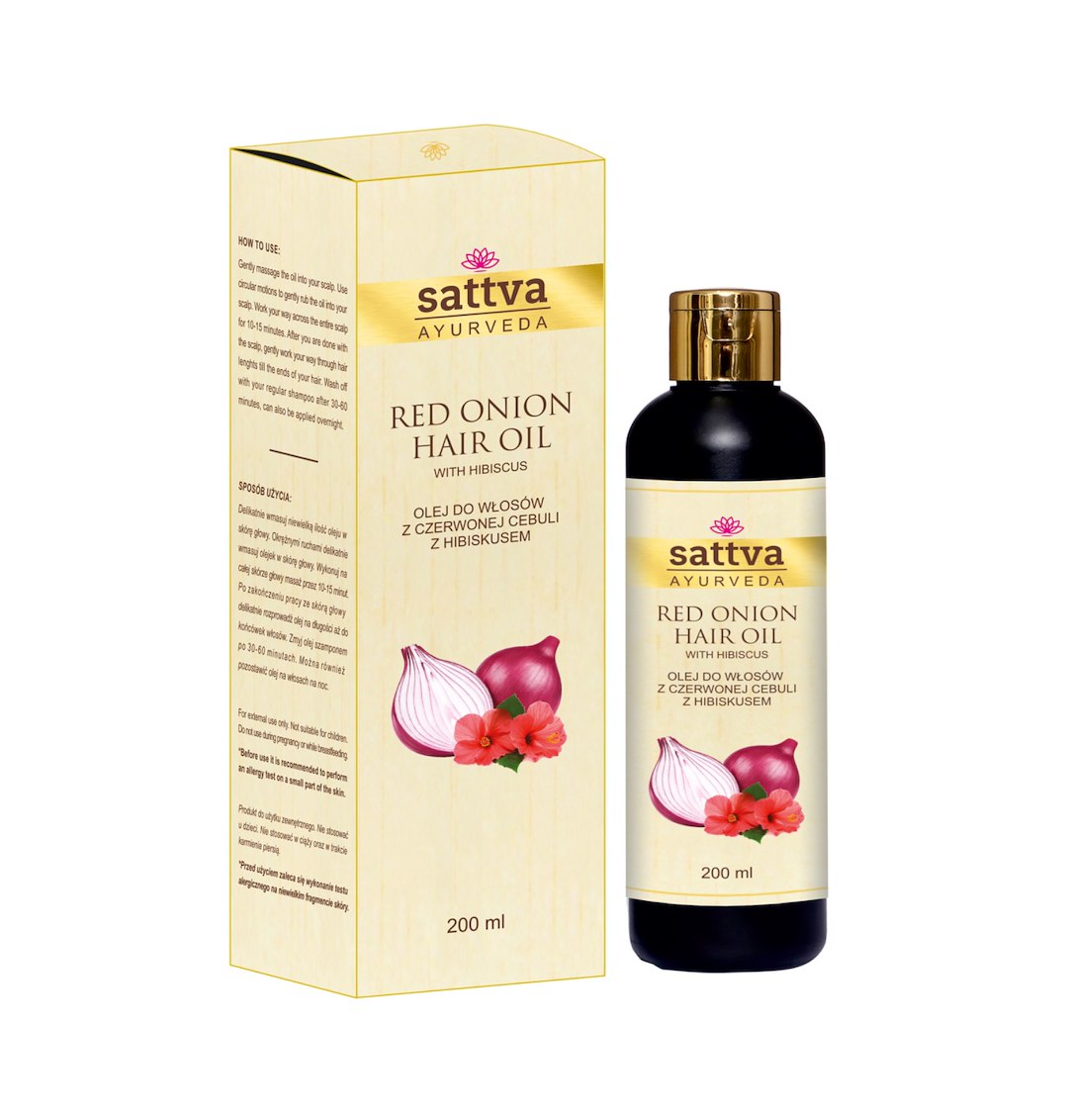 OLEJEK DO WŁOSÓW Z CZERWONEJ CEBULI Z HIBISKUSEM 200 ml – SATTVA (AYURVEDA) OLEJEK DO WŁOSÓW Z CZERWONEJ CEBULI Z HIBISKUSEM 200 ml – SATTVA (AYURVEDA)