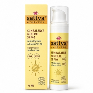 KREM PRZECIWSŁONECZNY SUNBALANCE MINERAL NATURALNY SPF 40 ECO 75 ml – SATTVA (AYURVEDA) (PRODUKT SEZONOWY)