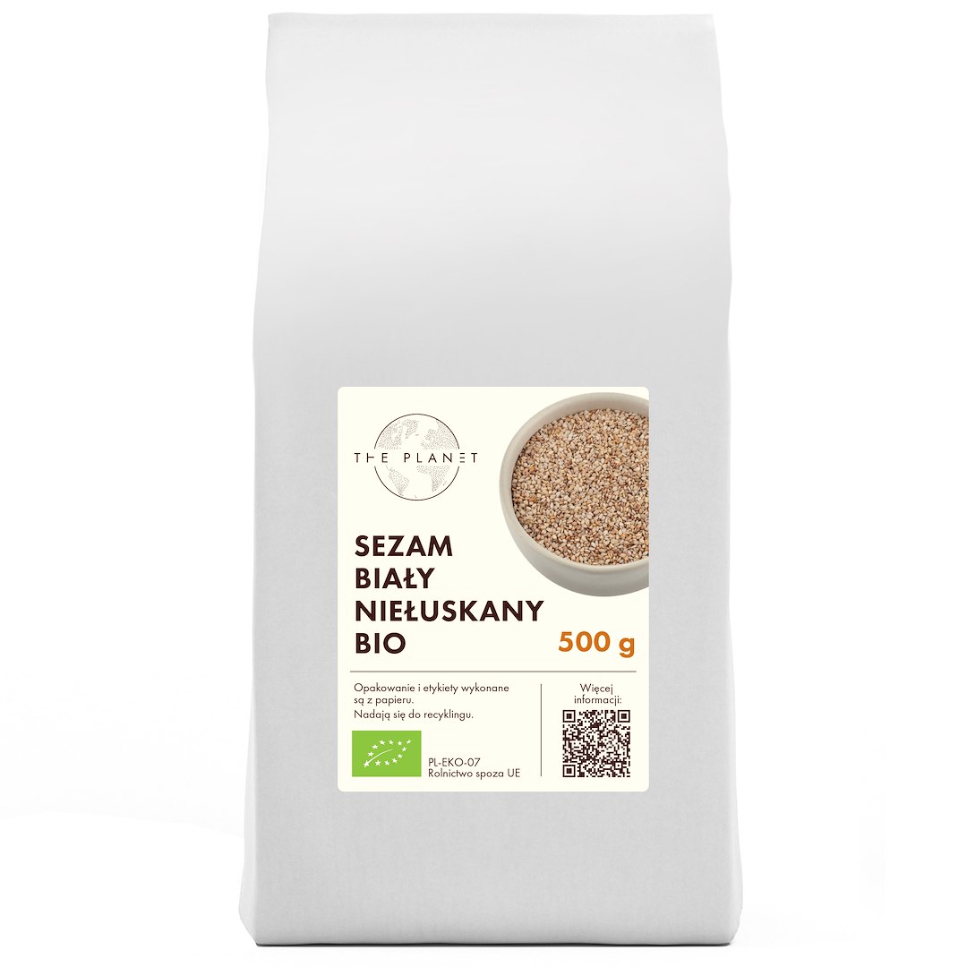SEZAM BIAŁY NIEŁUSKANY BIO 500 g – THE PLANET SEZAM BIAŁY NIEŁUSKANY BIO 500 g – THE PLANET