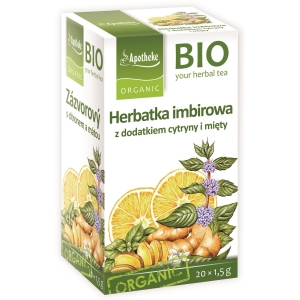 HERBATKA IMBIROWA Z CYTRYNĄ I MIĘTĄ BIO (20 x 1,5 g) 30 g – APOTHEKE