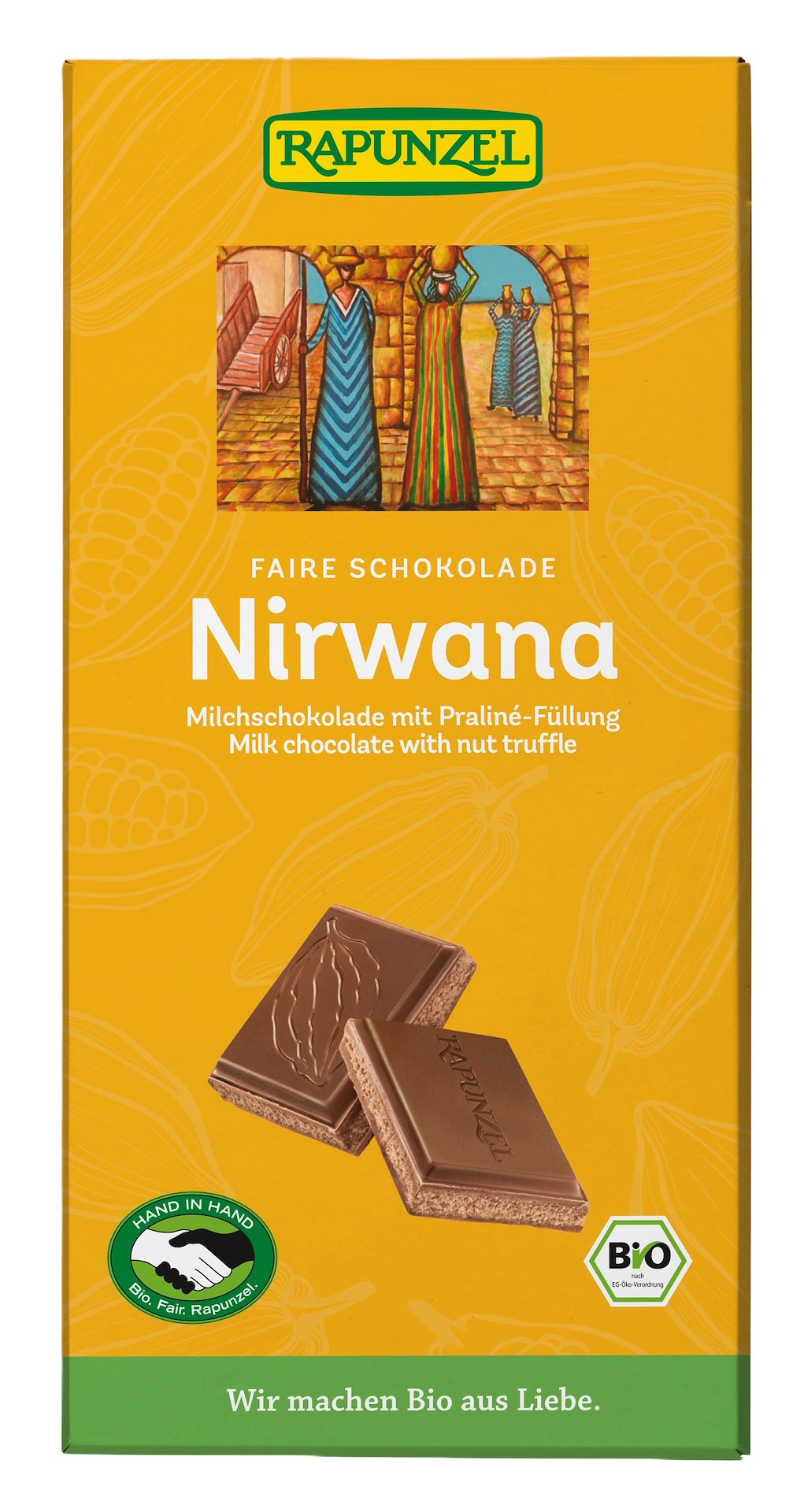 CZEKOLADA MLECZNA Z NADZIENIEM PRALINOWYM NIRWANA BIO 100 g – RAPUNZEL CZEKOLADA MLECZNA Z NADZIENIEM PRALINOWYM NIRWANA BIO 100 g – RAPUNZEL