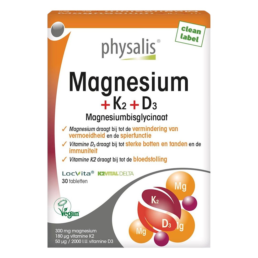 MAGNEZ + WITAMINA K2 I D3 30 TABLETEK – PHYSALIS MAGNEZ + WITAMINA K2 I D3 30 TABLETEK – PHYSALIS